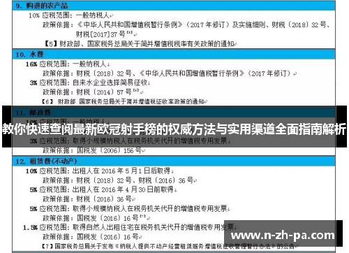 教你快速查阅最新欧冠射手榜的权威方法与实用渠道全面指南解析